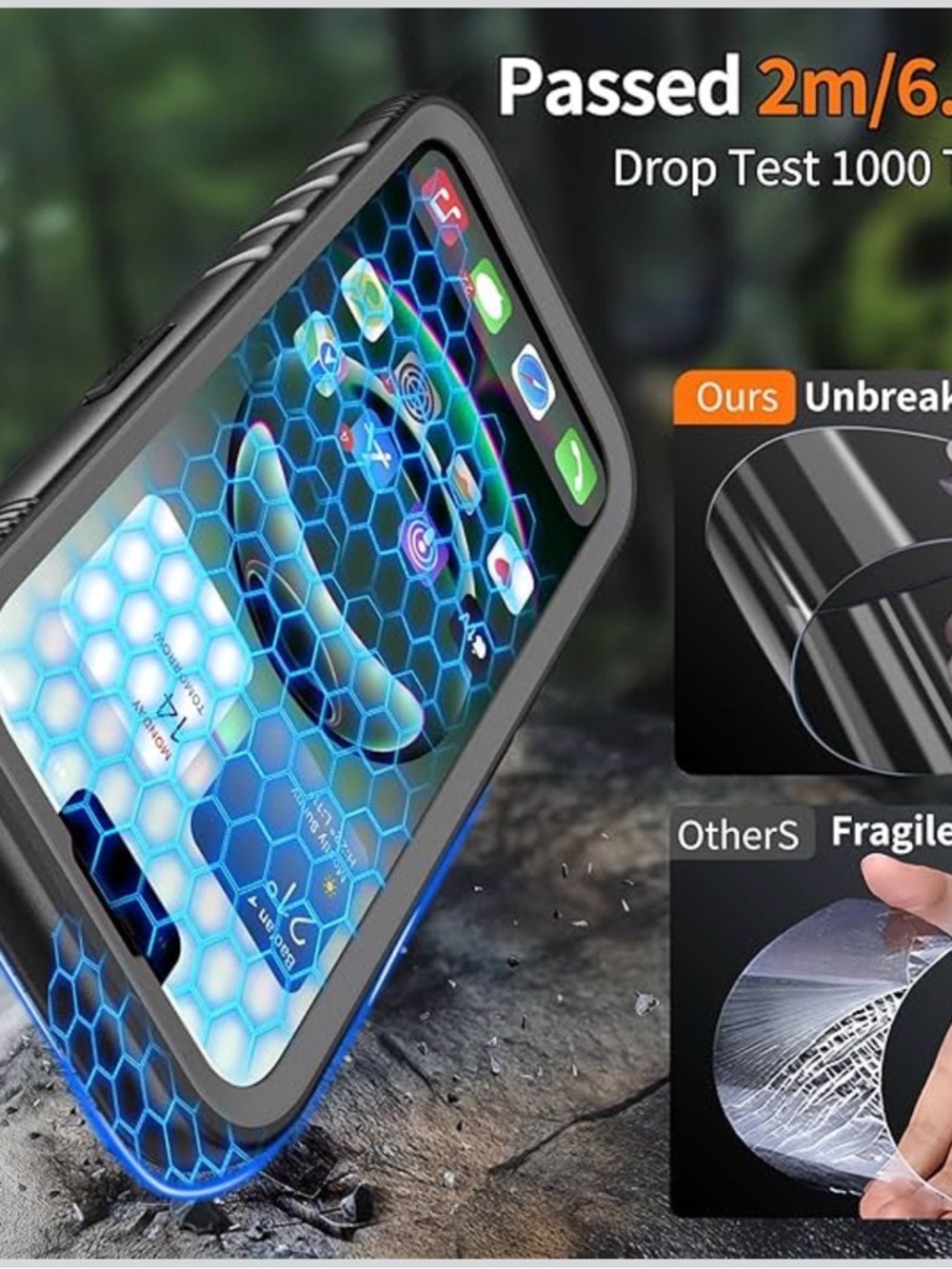 Black Waterproof Phone Case with Detachable Wrist Strap IPhone 13 - Picture 5 of 11